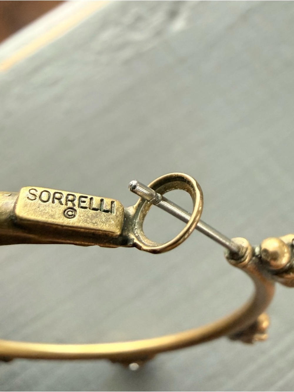 Sorrelli Crystal Brass Tone Hoop Earrings - Picture 5 of 9